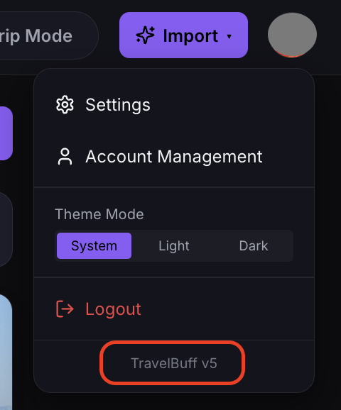 TravelBuff Version History & Release Badge