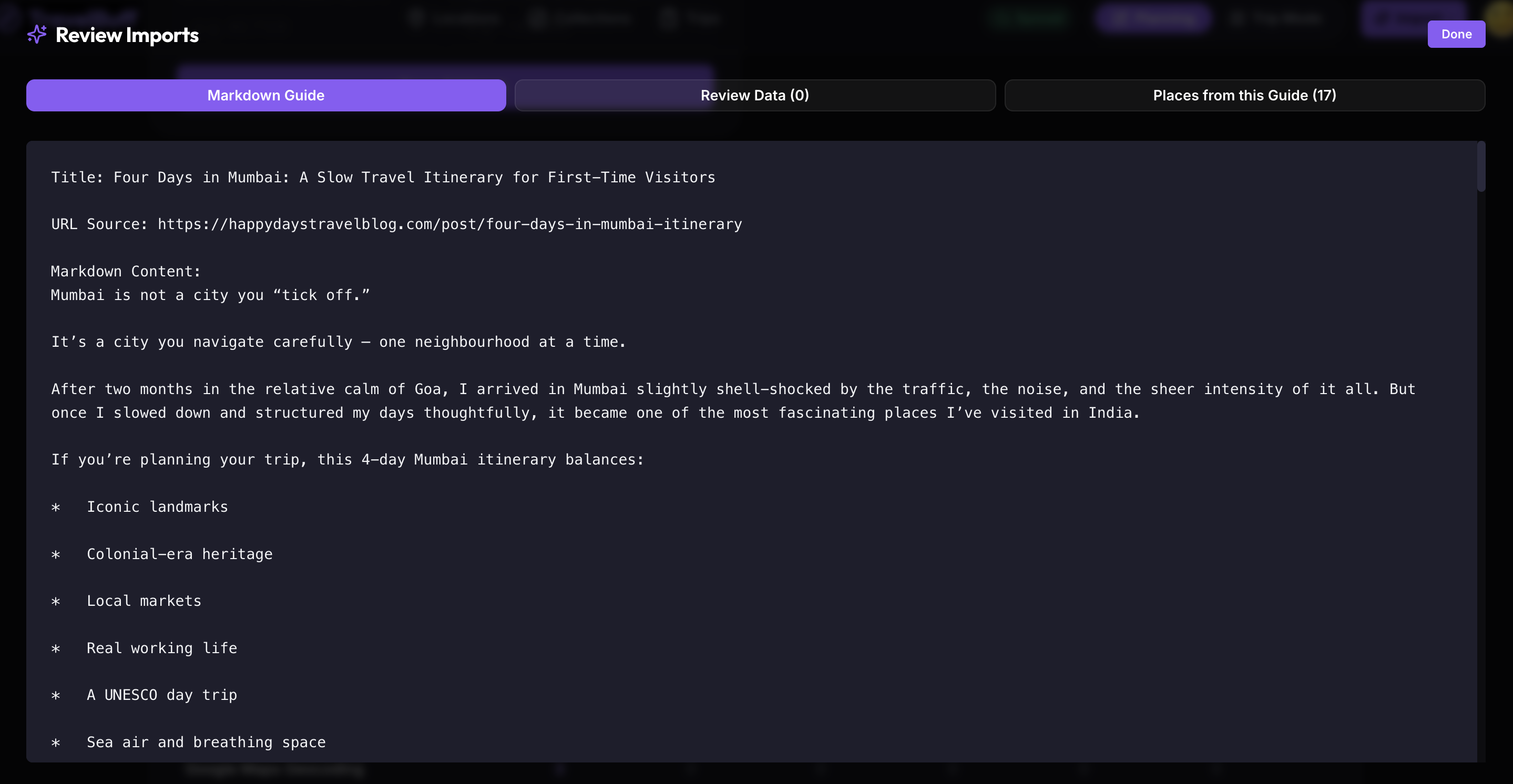Original Guide Tab with Duplicate Headings Detection