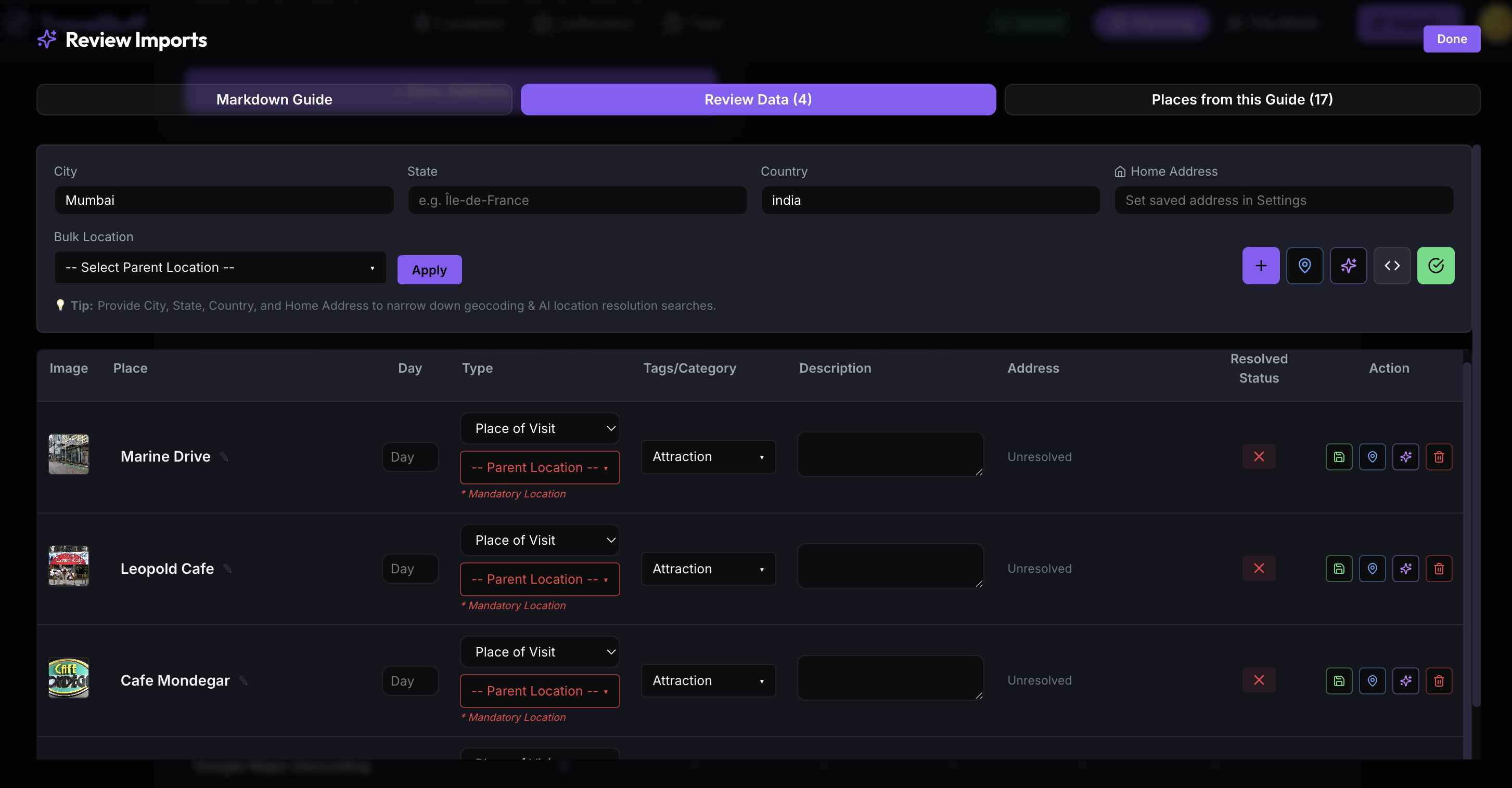 Review Data Curation Queue & AI Analysis Toolbar