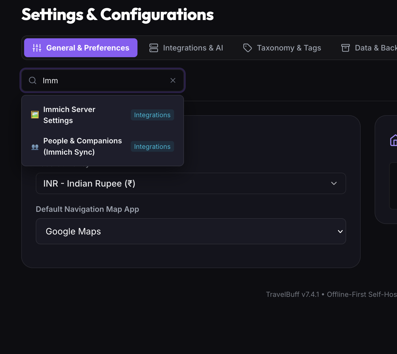 Global Live Search Across All Settings